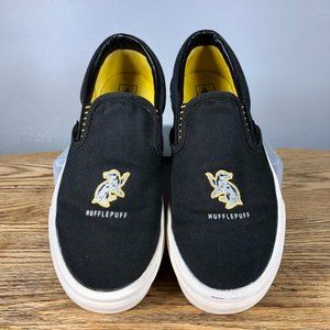 VANS x Harry Potter Hufflepuff Classic Slip-On Sneakers (Women's 7, black)